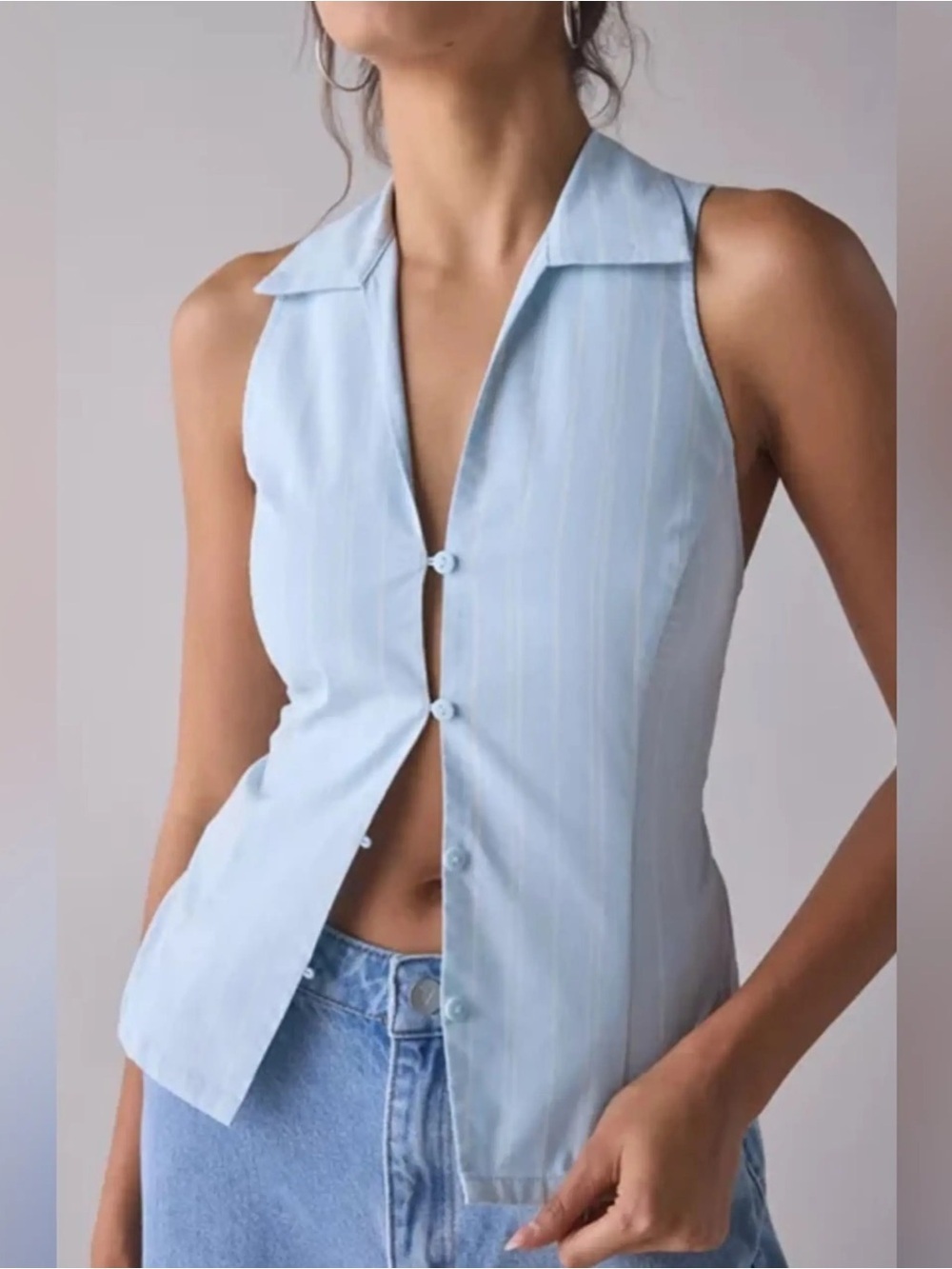 NWT Urban Outfitters Party Girl Sleeveless Button Down